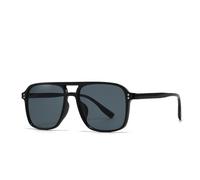 WNCKSQ Retro Square Double Bridge Sunglasses Style Street Style Sunglasses(black)
