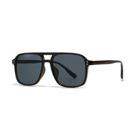 WNCKSQ Retro Square Double Bridge Sunglasses Style Street Style Sunglasses(Burgundy)