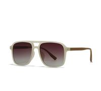 WNCKSQ Retro Square Double Bridge Sunglasses Style Street Style Sunglasses(Coffee)