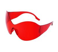 WNCKSQ Rimless Butterfly Sunglasses Women Men Streetwear Sun Glasses for Female Oversized Punk Sunglass Male Sports Goggle Unisex,C8 Red,1