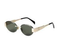 WNCKSQ Rimless Diamond Cut Sunglasses Women Uv400 Oval Sunglasses Female Male(C3 G15)