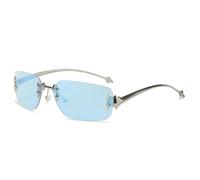 WNCKSQ Rimless Gradient Square Shaped Black Women Men Sunglasses Trendy Wrap Around Punk Metal Goggles Shades UV400,c4