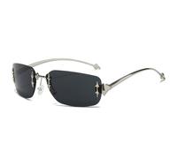 WNCKSQ Rimless Gradient Square Shaped Black Women Men Sunglasses Trendy Wrap Around Punk Metal Goggles Shades UV400,c2
