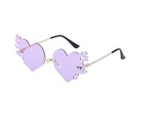 WNCKSQ Rimless Heart Sunglasses Women Fashion Frameless Sun Glasses For Ladies Trendy Heartbreak Hearts Sunglass Female,C5Purple