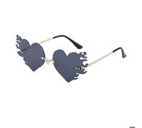 WNCKSQ Rimless Heart Sunglasses Women Fashion Frameless Sun Glasses For Ladies Trendy Heartbreak Hearts Sunglass Female,C1Black