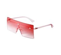 WNCKSQ Rimless Oversized Square Sunglasses Fashion Women Shades Uv400 Vintage Flat Top One Piece Gradient Lens Sun Glasses(C1)