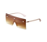 WNCKSQ Rimless Oversized Square Sunglasses Fashion Women Shades Uv400 Vintage Flat Top One Piece Gradient Lens Sun Glasses(C6)