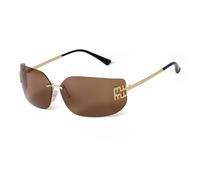 WNCKSQ Rimless Square Sunglasses Women Fashion Gradient Metal Cutting Sun Glasses Trendy Shade Eyewear Uv400(C2)