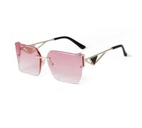 WNCKSQ Rimless Sunglasses Women Oversized Vintage Gradient Lens Summer Style Sun Glasses Uv400 Shades(C7)