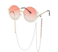 WNCKSQ Round Diamond Sunglasses Women Fashion Rhinestone Sun Glasses For Female Vintage Crystal Oval Shades Eyewear,C3Orange