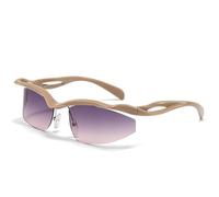 WNCKSQ Semi-Rimless Cat Eye Sunglasses Women Trending Sports Punk Sun Glasses For Ladies Shades Eyewear,C5BrownPurplePink