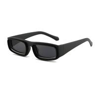 WNCKSQ Small Rectangle Punk Sunglasses Men Vintage Low Square Sun Glasses For Male Retro Eyewear Shades UV400,black,gray,1