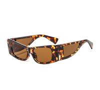 WNCKSQ Small Rectangle Shield Sunglasses Women Vintage Steampunk Goggle Sun Glasses Trendy Driving Shades For Ladies,C5DemiBrown