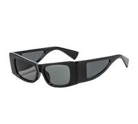 WNCKSQ Small Rectangle Shield Sunglasses Women Vintage Steampunk Goggle Sun Glasses Trendy Driving Shades For Ladies,C1BlackGray