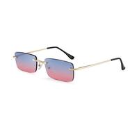 WNCKSQ Square Sunglasses Women Men Retro Fashion Rectangle Rimless Sunglasses Black,blue pink,1