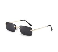WNCKSQ Square Sunglasses Women Men Retro Fashion Rectangle Rimless Sunglasses Black,grey,1