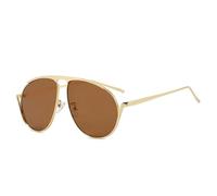 WNCKSQ Steampunk Oversized Pilot Sunglasses Women Vintage Metal Frame Driving Shades For Ladies Trendy Punk Eyewear,C3GoldBrown