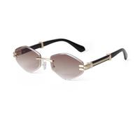 WNCKSQ Sunglasses Vintage Rimless Sunglasses Women Men Uv400 Gradient Diamond Shades Eyewear(C1)