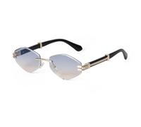 WNCKSQ Sunglasses Vintage Rimless Sunglasses Women Men Uv400 Gradient Diamond Shades Eyewear(C5)