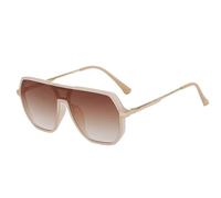 WNCKSQ Trendy Oversized Square Sunglasses Men Women One-Piece Irregular Metal Shades Vintage Fashion Eyewear UV400,C3GradientBrown