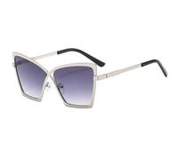 WNCKSQ Trendy Oversized Square Sunglasses Women Butterfly Frame Shades Glasses Vintage Metal Eyewear,C3SilverGradientGray