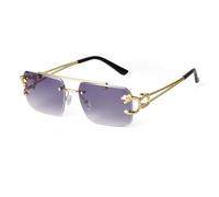 WNCKSQ Vintage Frameless Gradient Sun Glasses Men Women Rimless Sunglases for Ladies(C6)