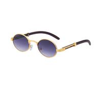 WNCKSQ Vintage Oval Sunglasses Women Punk Round Sun Glasses For Men Small Frame Eyeglasses,C1,1GoldDoubleGray