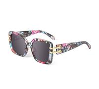 WNCKSQ Vintage Oversized Square Polarized Sunglasses for Women,Retro Big Large Sun Glasses UV400,Floral