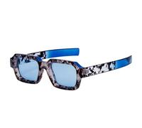 WNCKSQ Vintage Rectangle Sunglasses Men Retro Rectangular Sun Glasses For Female Thick Frame Square Shades,C3DemiBlue,1