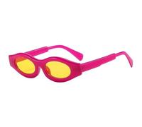WNCKSQ Vintage Small Oval Sunglasses For Men Women Punk Shades UV400 Protection Trendy Classic Eyewear,C5PurpleYellow