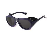 WNCKSQ Vintage Steampunk Gothic Goggles Polarized Sunglasses Men Retro Fashion Leather with Side Shades Sun Glasses(C3 BLUE GRAY)