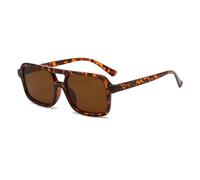 WNCKSQ Vintage Tortoiseshell Square Sunglasses Women Men Retro Trendy Blue Orange Sunglasses Male(C9)
