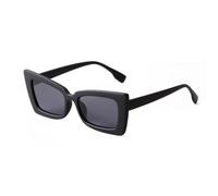 WNCKSQ Vintage Women Sunglasses Big Frame Sexy Lady Retro Cat Eye Sun Glasses 90s White Pink Wild Trendy Square Glasses(C2 black gray)