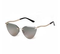 WNCKSQ Women Cat Eye Sunglasses Double Color Lens Gradient Uv400 Shades Rimless Sun Glasses(C3)