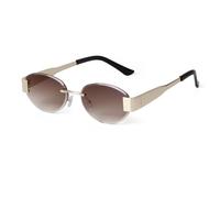 WNCKSQ Women Frameless Oval Sunglasses Diamond Cut Uv400 Protection Gradient Rimless Sun Glasses(C2)