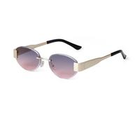 WNCKSQ Women Frameless Oval Sunglasses Diamond Cut Uv400 Protection Gradient Rimless Sun Glasses(C4)