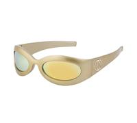 WNCKSQ Wrap Around Oval Sunglasses Women Men Steampunk Sun Glasses for Male Fashion Sunglass Female,C8 Gold Film,1