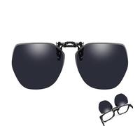 Wnddle Clip On Sunglasses Over Prescription Glasses Sunglasses Clip On Polarized UV400 Protection for Myopia Glasses Outdoor/Driving/Fishing, black