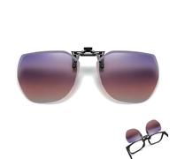 Wnddle Clip On Sunglasses Over Prescription Glasses Sunglasses Clip On Polarized UV400 Protection for Myopia Glasses Outdoor/Driving/Fishing, purple