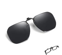Wnddle Polarised Clip on Sunglasses, Sunglasses Attachment, UV400 Protection, for Myopia Glasses Outdoor/Driving/Fishing, for Men and Women, Easy to Put on and Take Off with One Hand