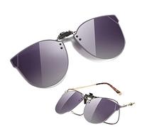 Wnddle Sunglasses Clip, Polarised Clip on Sunglasses, UV400 Sunglasses Clip, Polarised Clip-on Night Driving Glasses, purple, Large