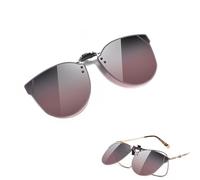 Wnddle Sunglasses Clip, Polarised Clip on Sunglasses, UV400 Sunglasses Clip, Polarised Clip-on Night Driving Glasses, Ash powder