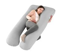 Wndy's Dream Pregnancy Pillow for Sleeping, U Shaped Maternity Pillow, Full Body Pillow Support for Back, Hips, Legs for Pregnant Women, With Removable Cover (Blue)