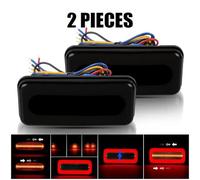 Wnfmjqe Brake Warning Light 12V 24V 68led 3 In 1 Tail Brake Turn Signal Light Flowing Side Light DRL Dynamic Stop Warning Lamp For Car Truck Trailer Bus RV(2pcs Red Yellow)