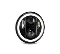 Wnfmjqe Headlamp 5.75″ Round LED Headlight For Motorcycle 5-3/4 Inch Moto Light With White/Amber DRL+ Start-up Gradient Welcome Halo Motorcycle Head Lamp(M002)