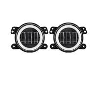Wnfmjqe Headlight Assembly For Dodge For Journey Car Front Lights | For Magnum For Charger 60W 4 Inch LED Fog Lights With White Halo Ring DRL Amber Turn Signal Lamp