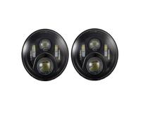 Wnfmjqe Headlight Assembly For For F150 1976 Car Front Lights | For Mustang 1965-1978 2 Piece 7 Inch LED Headlight H4 Hi-Lo With Halo Angel Eyes For Lada 4x4 Urban Niva