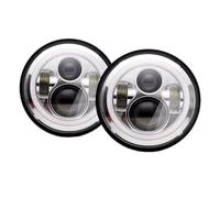 Wnfmjqe Headlight Assembly For Jeep For Wrangler TJ Car Front Lights | 2Piece Car 7" Led Headlight Round Halo Angel Eyes Headlights 4X4 Uaz For Hunter Accessory