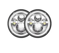 Wnfmjqe Headlight Assembly For Land For Rover Car Front Lights | For Defender 2x 7' LED Halo Headlights With H4 7inch Headlamp With Amber Turn Signal