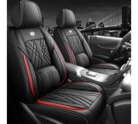 WNFVYP Complete Car Seat Cover Set for Mini Cabrio R57 F57 FCW/One/D/Cooper S/SD 2009-2024 2025,Heavy Duty Dirt-Resistant Wear Resistant Seat Cushion Protectors,Seat Non-Slip Accessory,D/BlackRed